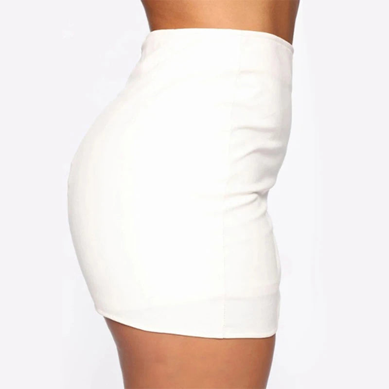 Summer Front Split Bodycon Mini Skirt Women Fashion Retro High Waist A Line Skirts Ultrashort Skirts Robe Femme