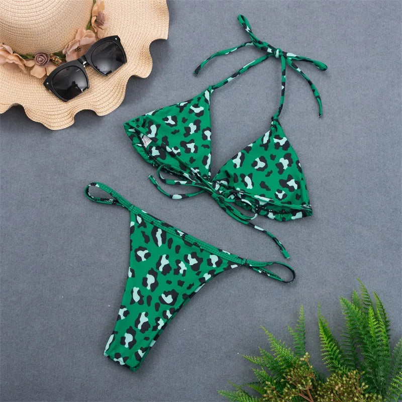 Ensemble Bikini Uni 9 Couleurs 2025 Maillot de Bain Sexy Push-Up Femme Maillot Brésilien Taille Basse Biquini Halter Two Pieces Bathing Suit