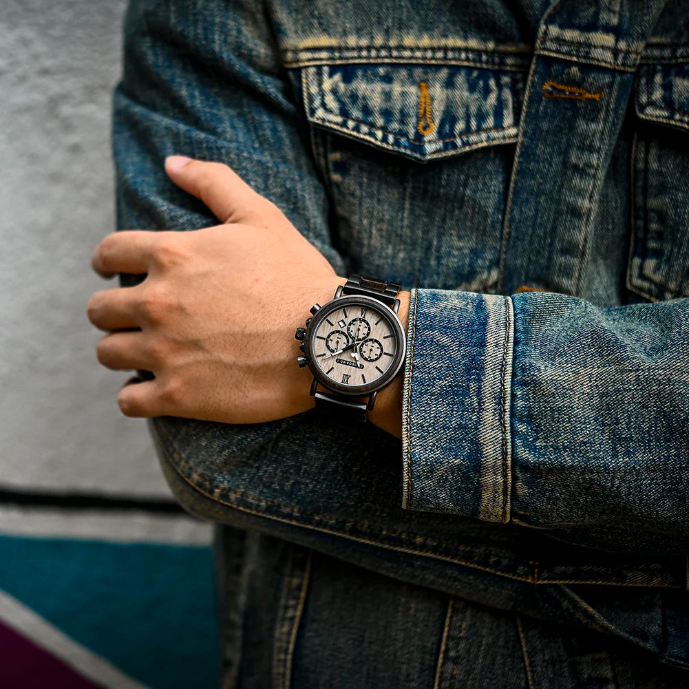BOBO BIRD Montre homme cadre en bois