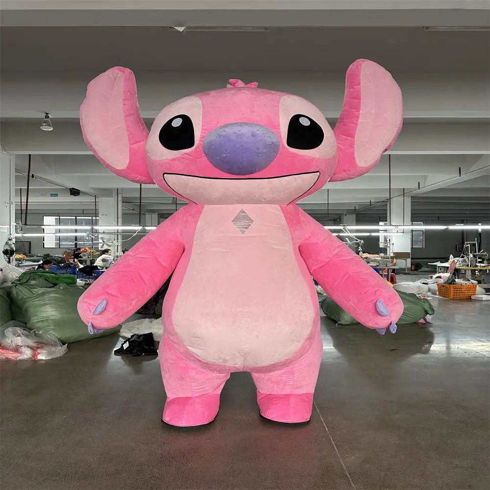Mascotte Gonflable Géante Dessin Animé Stitch Costume De Marche Peluche Cosplay Halloween Tenue De Fête Drôle