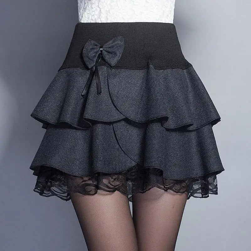 Jupe d'été élastique Zuolunouba 2024 pour femmes, jupe courte tutu avec nœud floral doux, jupe-short femme, jupe en dentelle pour bureau