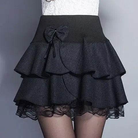 Jupe d'été élastique Zuolunouba 2024 pour femmes, jupe courte tutu avec nœud floral doux, jupe-short femme, jupe en dentelle pour bureau