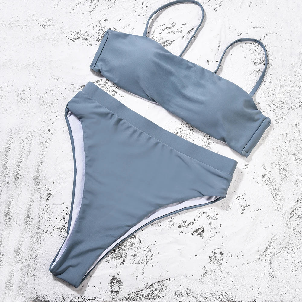 ZTVitality Bikinis Sexy Bikini Push-Up Uni 2021 Vente Chaude Soutien-Gorge Rembourré Bretelles Maillot de Bain Taille Haute Maillot de Bain Femme Biquini