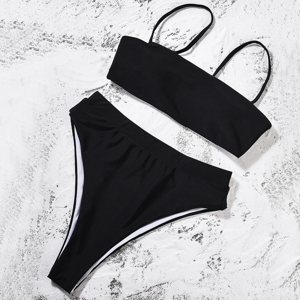 ZTVitality Bikinis Sexy Bikini Push-Up Uni 2021 Vente Chaude Soutien-Gorge Rembourré Bretelles Maillot de Bain Taille Haute Maillot de Bain Femme Biquini