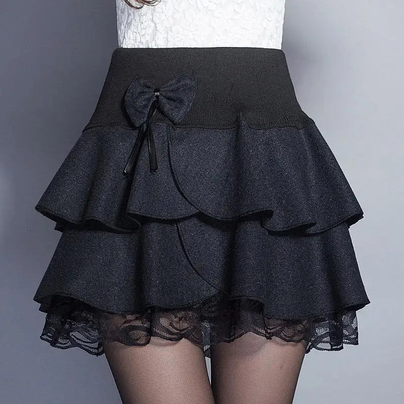 Jupe d'été Zuolunouba Slim Preppy pour femmes, mini tutu à fleurs avec nœud, jupe-short en dentelle extensible, taille haute pour étudiante