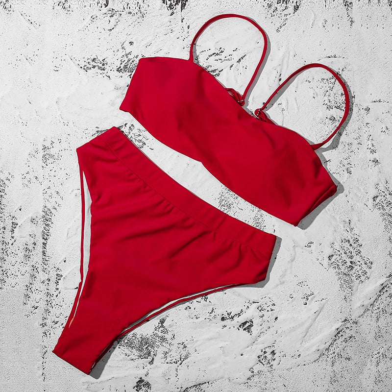 ZTVitality Bikinis Sexy Bikini Push-Up Uni 2021 Vente Chaude Soutien-Gorge Rembourré Bretelles Maillot de Bain Taille Haute Maillot de Bain Femme Biquini