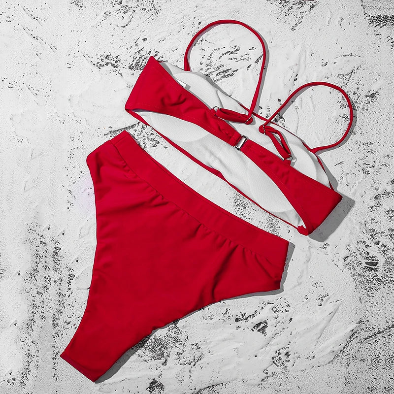 ZTVitality Bikinis Sexy Bikini Push-Up Uni 2021 Vente Chaude Soutien-Gorge Rembourré Bretelles Maillot de Bain Taille Haute Maillot de Bain Femme Biquini