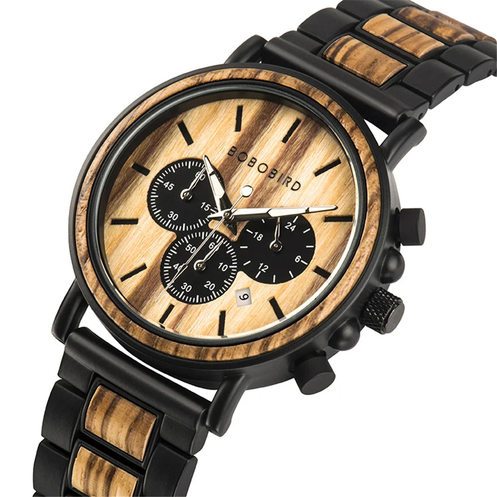 montre homme en bois