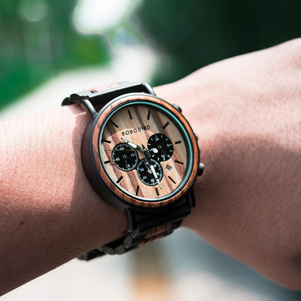 BOBO BIRD Montre homme cadre en bois