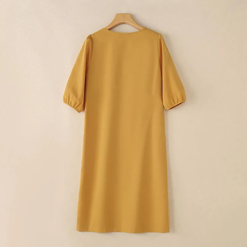 Elegant Women Work OL Sundress ZANZEA 2025 New Summer Dress Fashin oV Neck Short Sleeve Party Vestidos Stylish 3D Flowers Dress