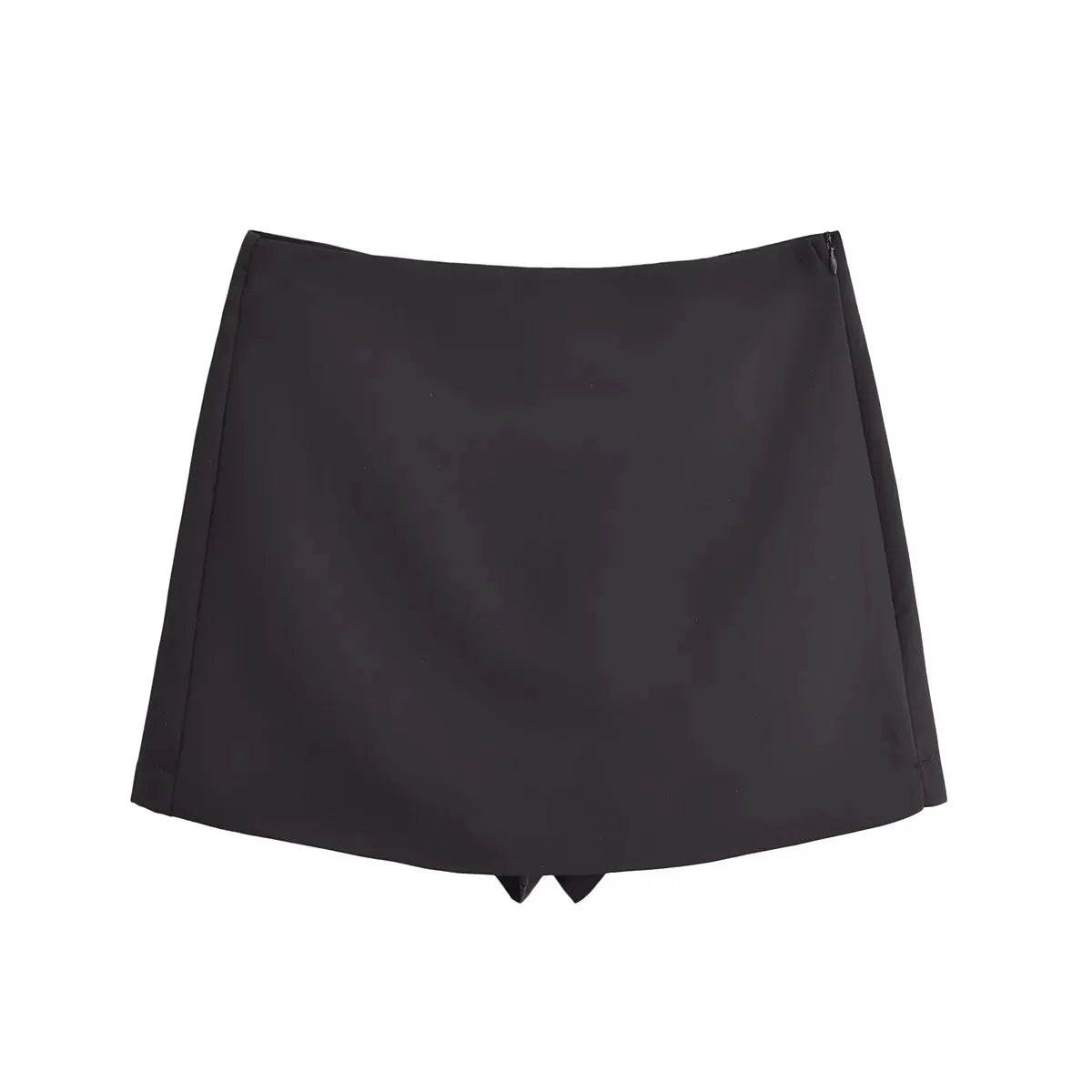 TFMLN Nouveau Printemps Femme Jupe-Short Unie Mode Décontractée Mini-Shorts Jupe à Fermeture Éclair Latérale Vintage Taille Haute Shorts Jupe Streetwear