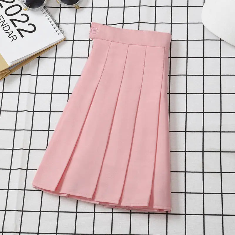 Jupe noire femme taille haute vêtements d'été vintage coréens Harajuku rouge jupe courte évasée Eam plissée pour femme