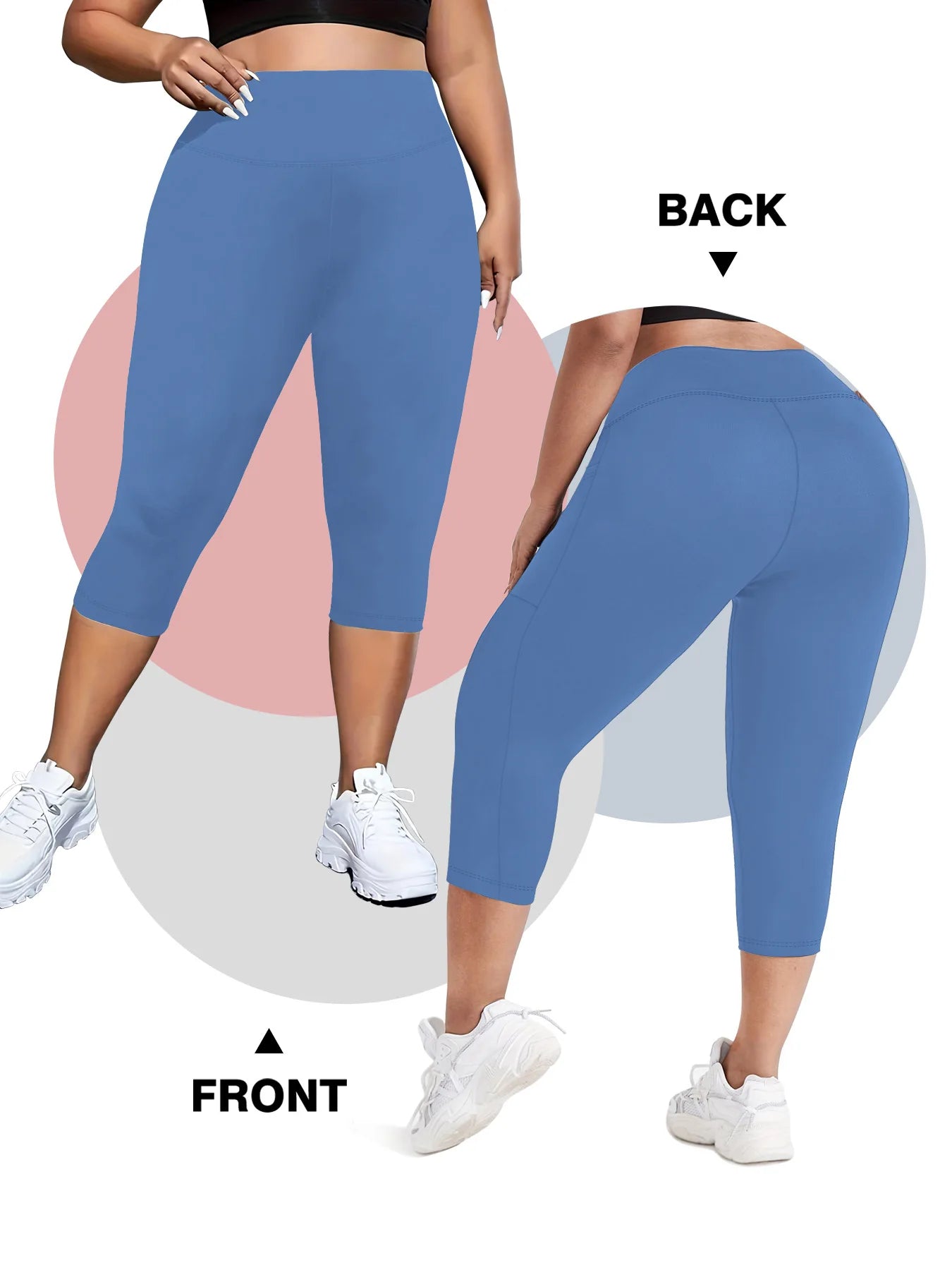 High Waist Yoga Pants with Pockets Sports Leggings for Women Plus Size Fitness Pilates Workout