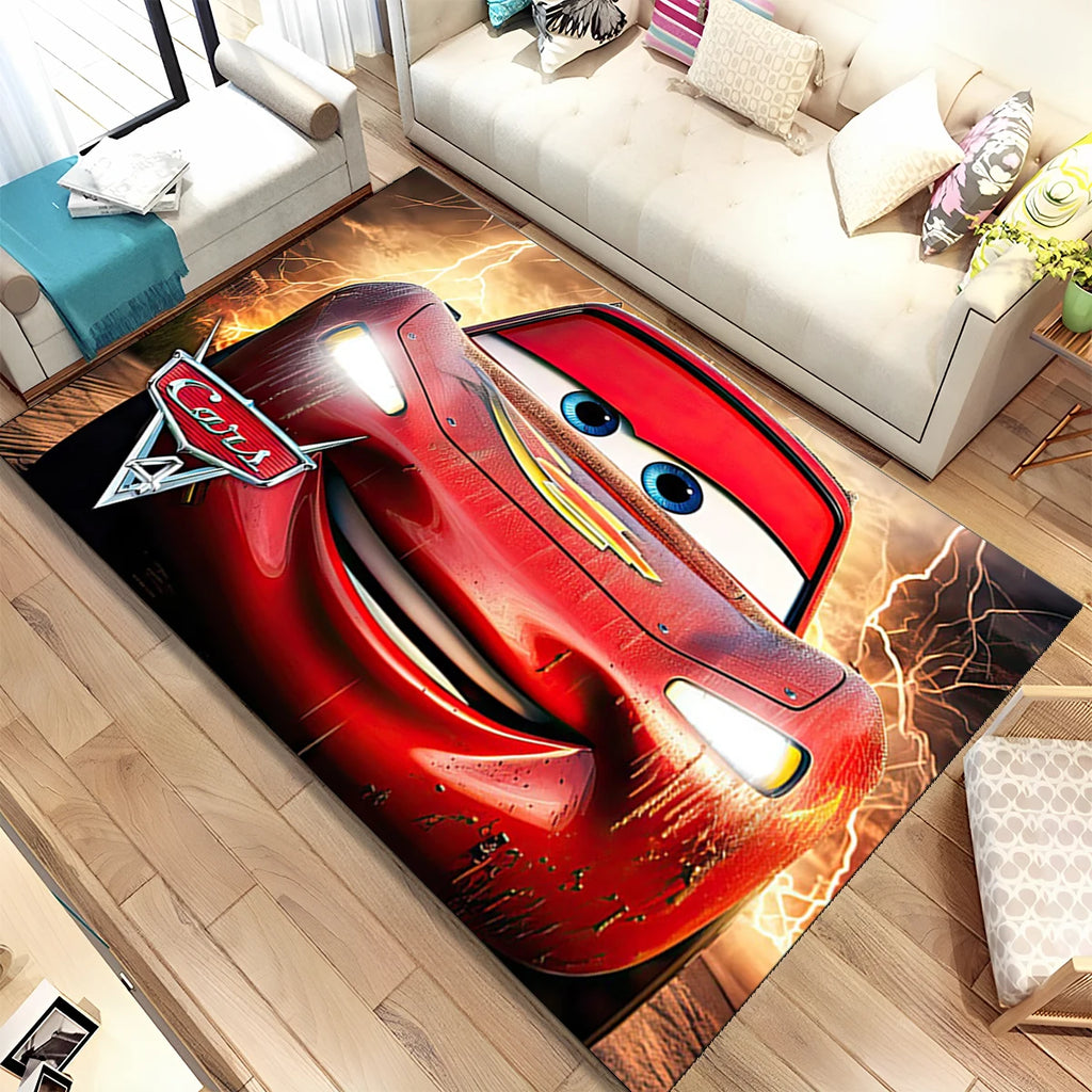 Lightning McQueen Cars Cartoon Racing Carpet Rug for Home Living Room Bedroom Sofa Doormat Decor,kid Area Rug Non-slip Floor Mat