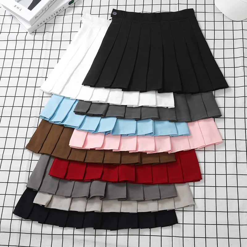 Jupe noire femme taille haute vêtements d'été vintage coréens Harajuku rouge jupe courte évasée Eam plissée pour femme