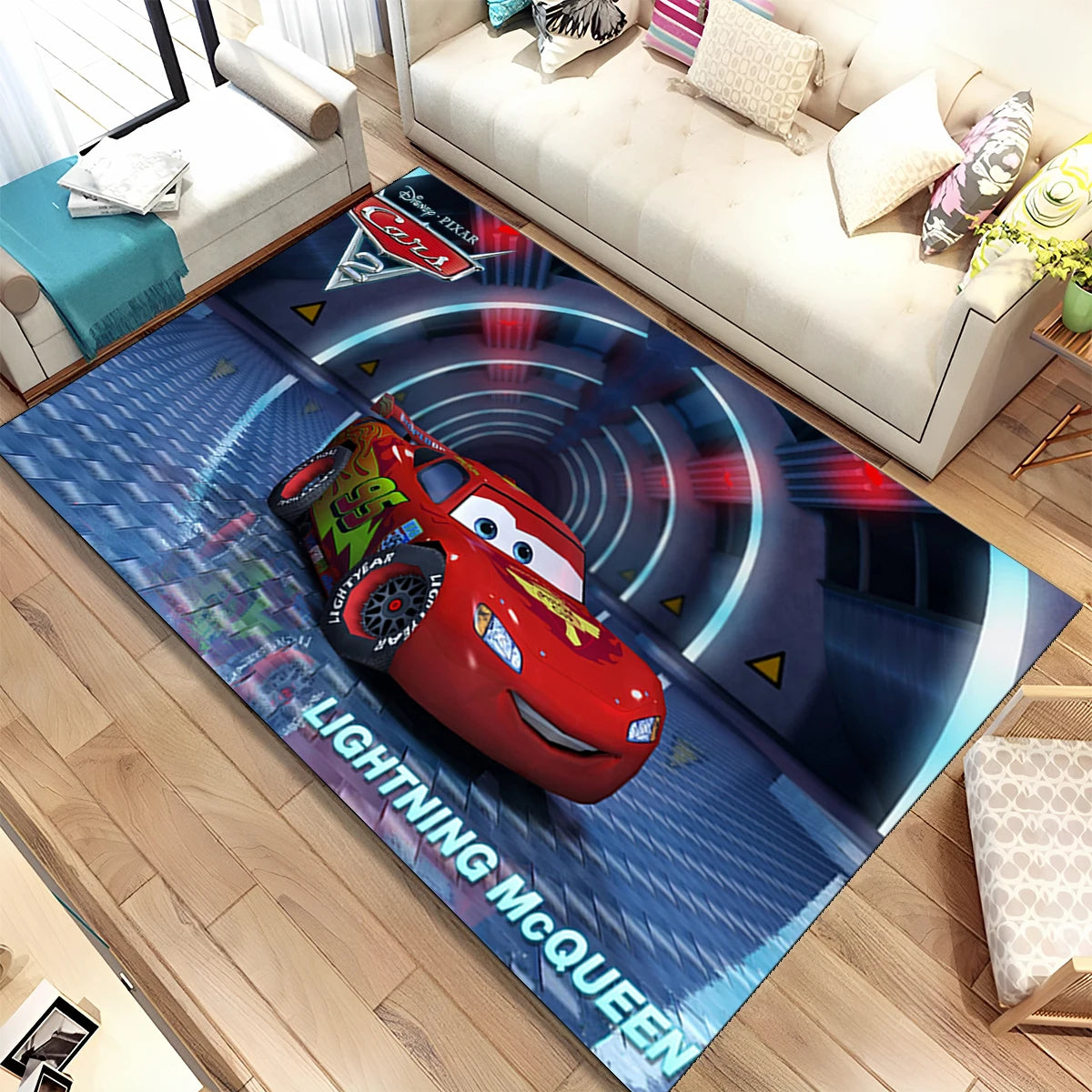 Lightning McQueen Cars Cartoon Racing Carpet Rug for Home Living Room Bedroom Sofa Doormat Decor,kid Area Rug Non-slip Floor Mat