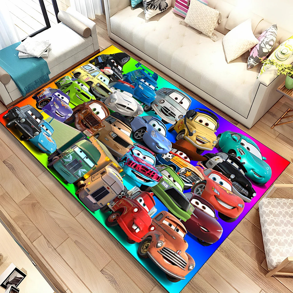 Lightning McQueen Cars Cartoon Racing Carpet Rug for Home Living Room Bedroom Sofa Doormat Decor,kid Area Rug Non-slip Floor Mat