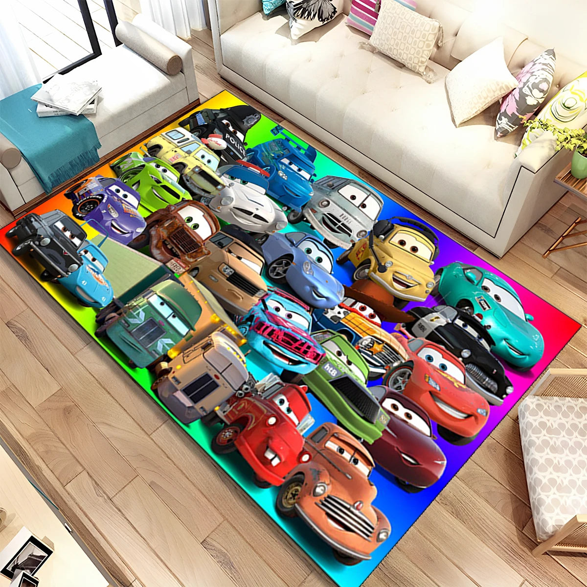 Lightning McQueen Cars Cartoon Racing Carpet Rug for Home Living Room Bedroom Sofa Doormat Decor,kid Area Rug Non-slip Floor Mat