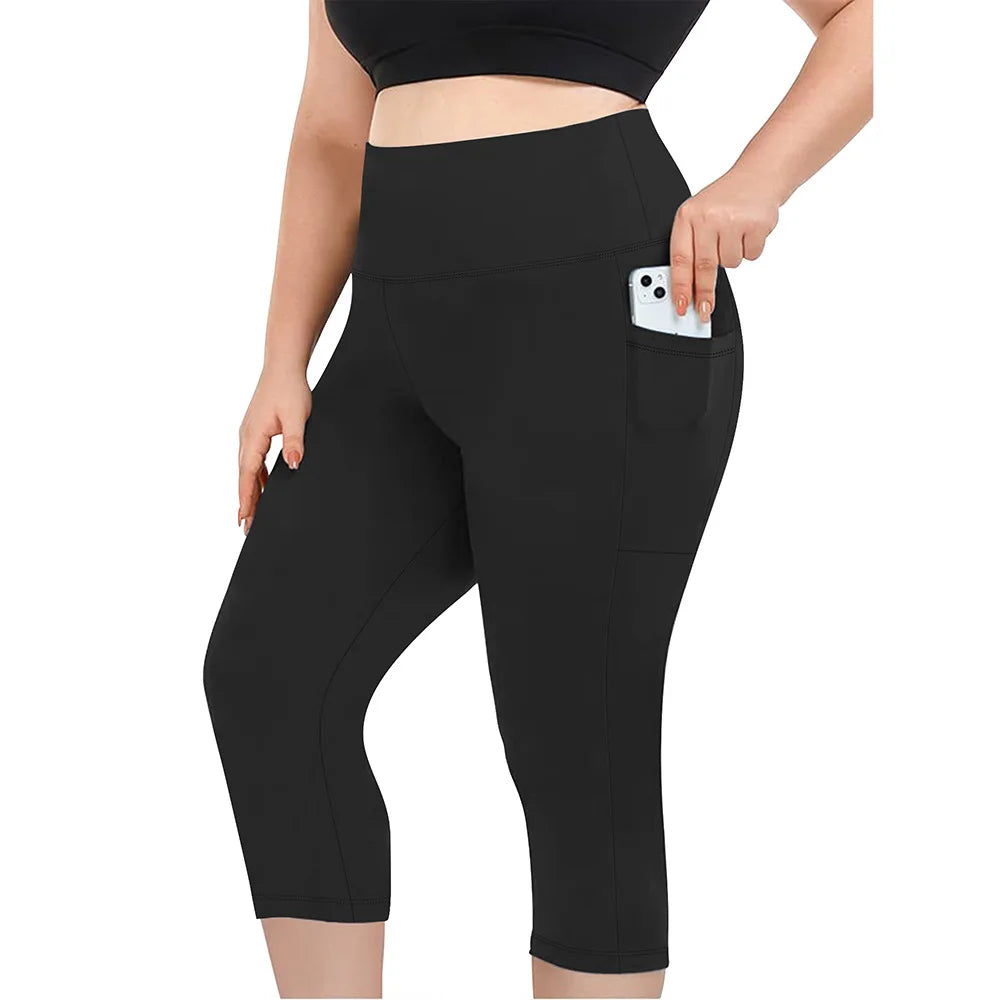 High Waist Yoga Pants with Pockets Sports Leggings for Women Plus Size Fitness Pilates Workout