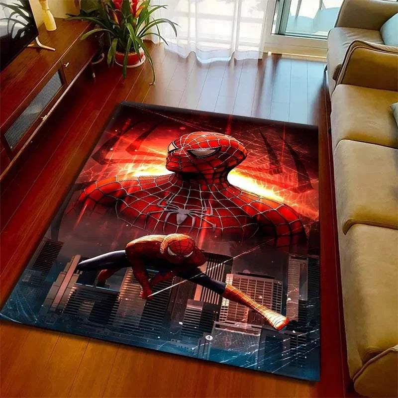 Kids Rugs for Playroom Marvel Spider-Man Pattern Area Mat, Cute Cartoon Carpet, Kids Gift for Livingroom Bedroom Home Decor