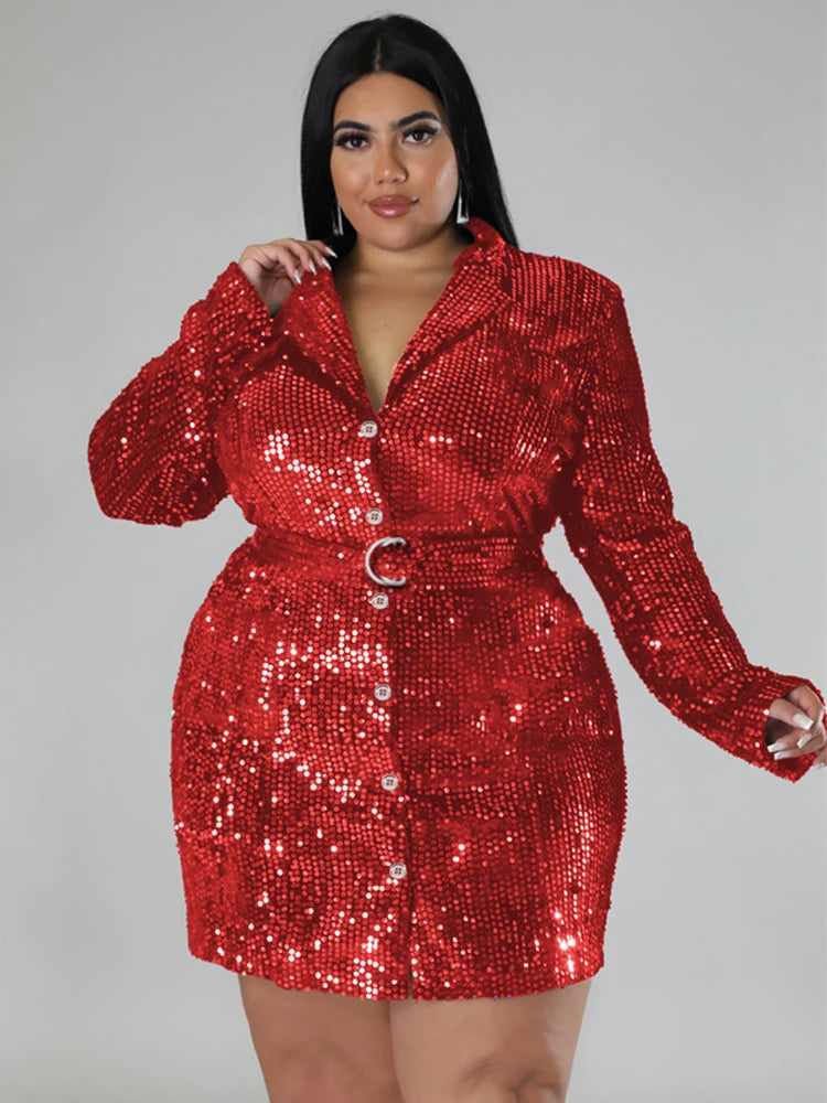 Robe Blazer à Sequins pour Femmes - Robes de Bal Luxueuses et Élégantes, Tenue de Fête, Grandes Tailles, Vêtements pour Femmes, Robe de Noël, Vente en Gros et Dropshipping