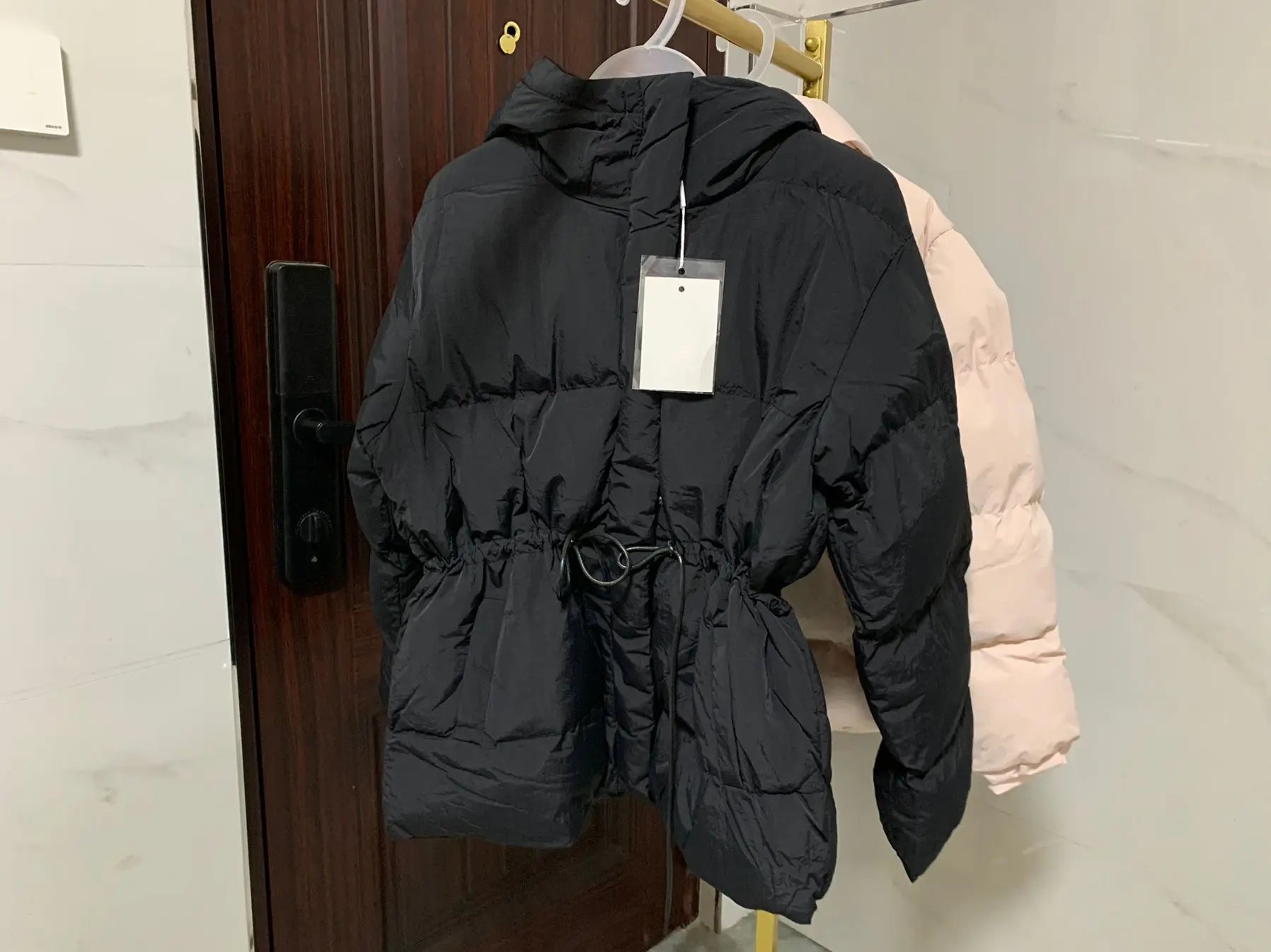 Winter Drawstring Lace-up Snow Women's Warm Down Jacket Hooded Puffer Jacket Women Parkas High Quality Cotton Padded Coat