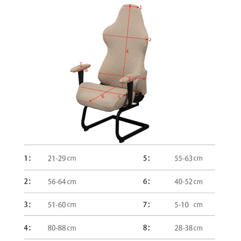 Home Office Computer E-Sports Chair Seat Cover Universal Elastic Dustproof Stretch Seat Protect Armchair Slipcovers Set
