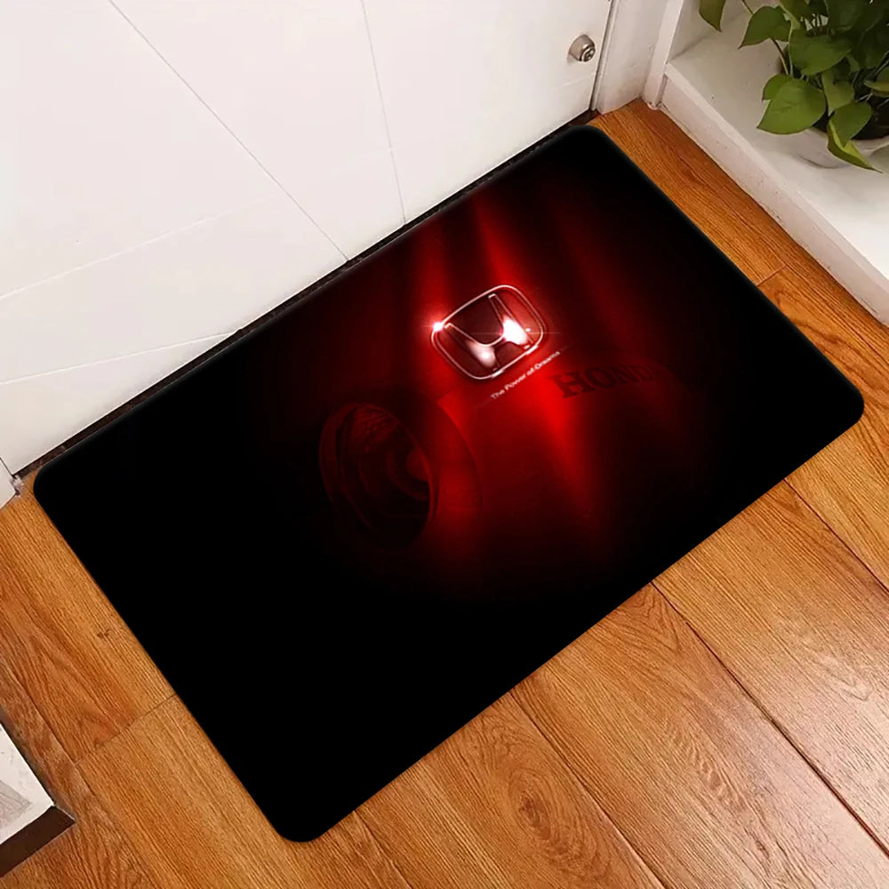 H-HRC-H-HONDA Car Logo Bathroom Mat Kids Room Bedroom Decoration Balcony Anti-Slip Doormat Living Room Welcome Rug