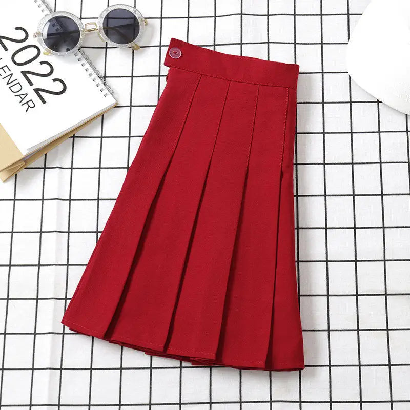 Jupe noire femme taille haute vêtements d'été vintage coréens Harajuku rouge jupe courte évasée Eam plissée pour femme