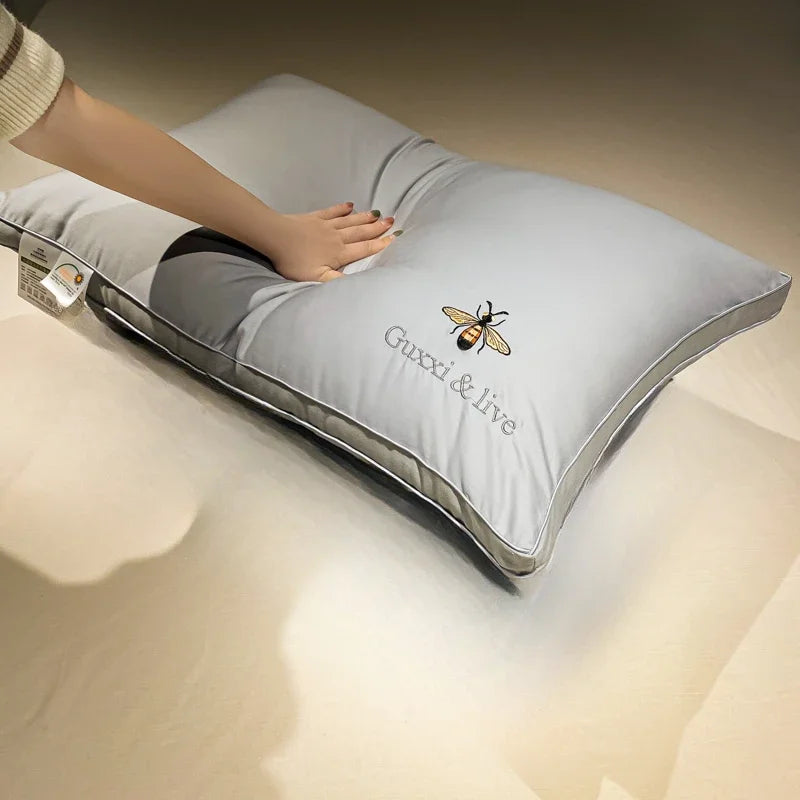 Oreiller en coton et fibre de soja 100% Core Oreillers en coton lavables Oreillers de qualité A Oreiller bas Oreiller moyen Oreiller haut Oreillers cervicaux pour le sommeil