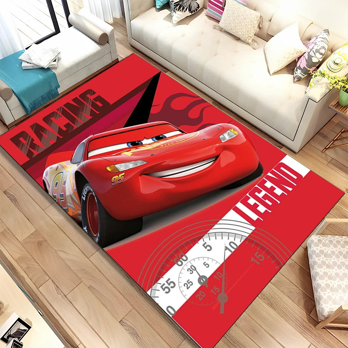 Lightning McQueen Cars Cartoon Racing Carpet Rug for Home Living Room Bedroom Sofa Doormat Decor,kid Area Rug Non-slip Floor Mat
