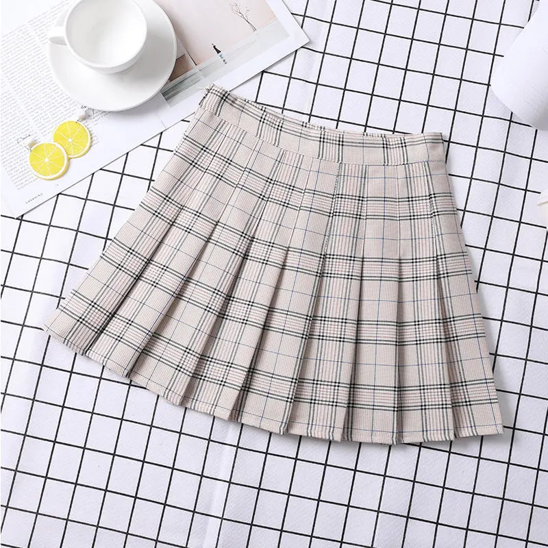 Pleated Skirt Korean Style Y2k Harajuku Faldas Women's Summer Clothes Girls Mini Saia Plissada Feminina Black Grey Plaid Skirt