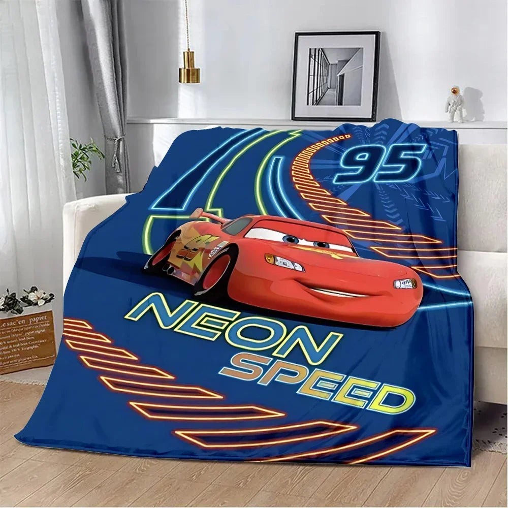 Couverture imprimée Cars McQueen Lightning, couverture de pique-nique, couverture chaude, couverture douce et confortable, cadeau d'anniversaire pour la maison et les voyages