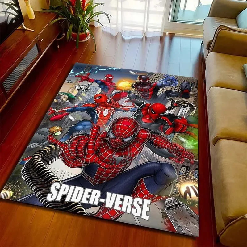 Kids Rugs for Playroom Marvel Spider-Man Pattern Area Mat, Cute Cartoon Carpet, Kids Gift for Livingroom Bedroom Home Decor