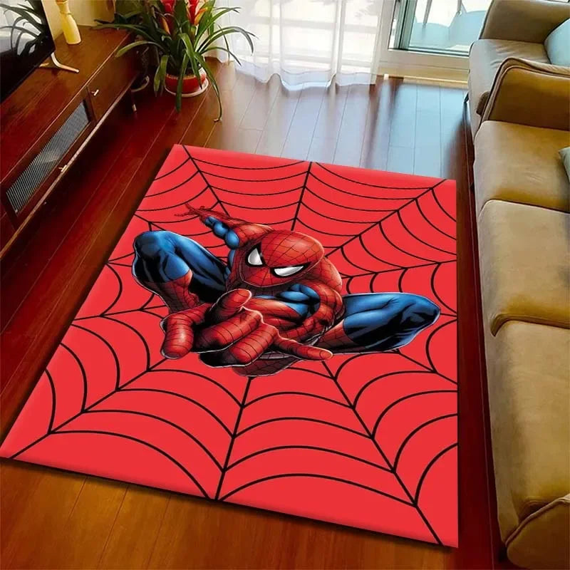 Kids Rugs for Playroom Marvel Spider-Man Pattern Area Mat, Cute Cartoon Carpet, Kids Gift for Livingroom Bedroom Home Decor