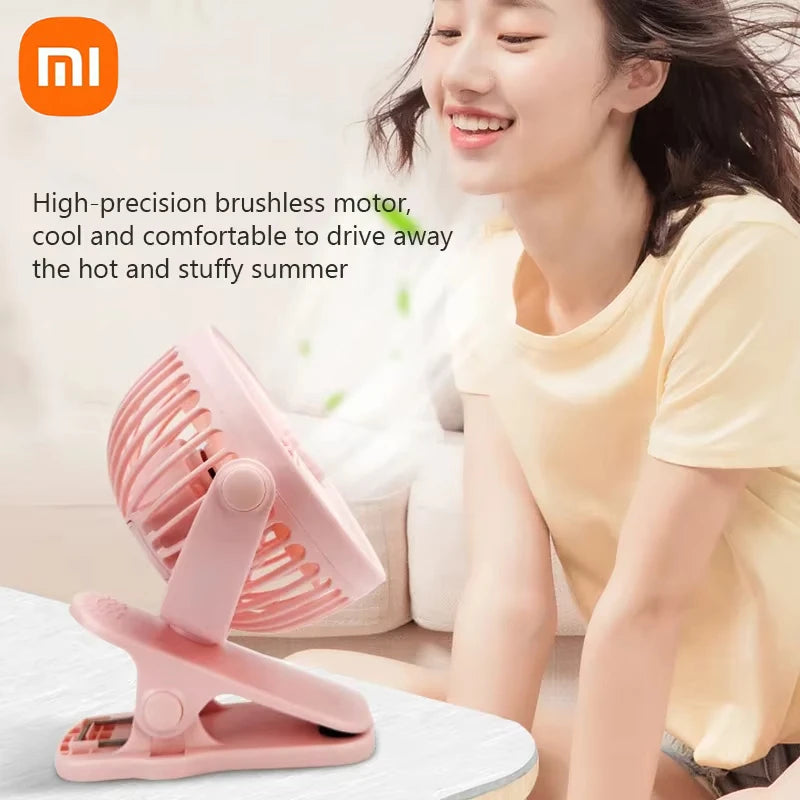 Xiaomi Rechargeable Portable Electric Fan 720° Rotating Clip Fan Night Light Air Cooler Outdoor Camping Small Fan Ventilator