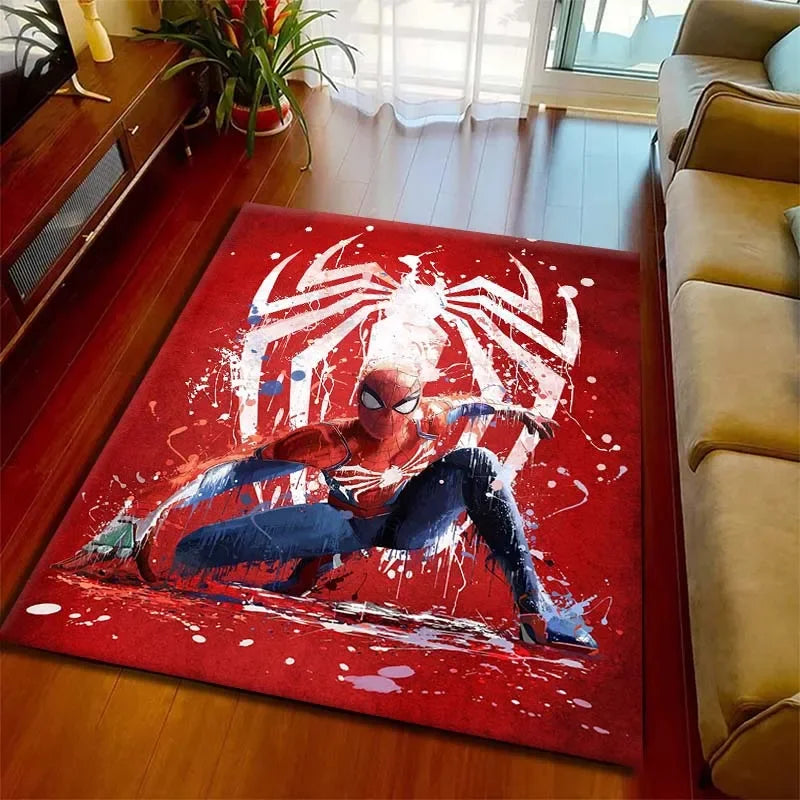 Kids Rugs for Playroom Marvel Spider-Man Pattern Area Mat, Cute Cartoon Carpet, Kids Gift for Livingroom Bedroom Home Decor