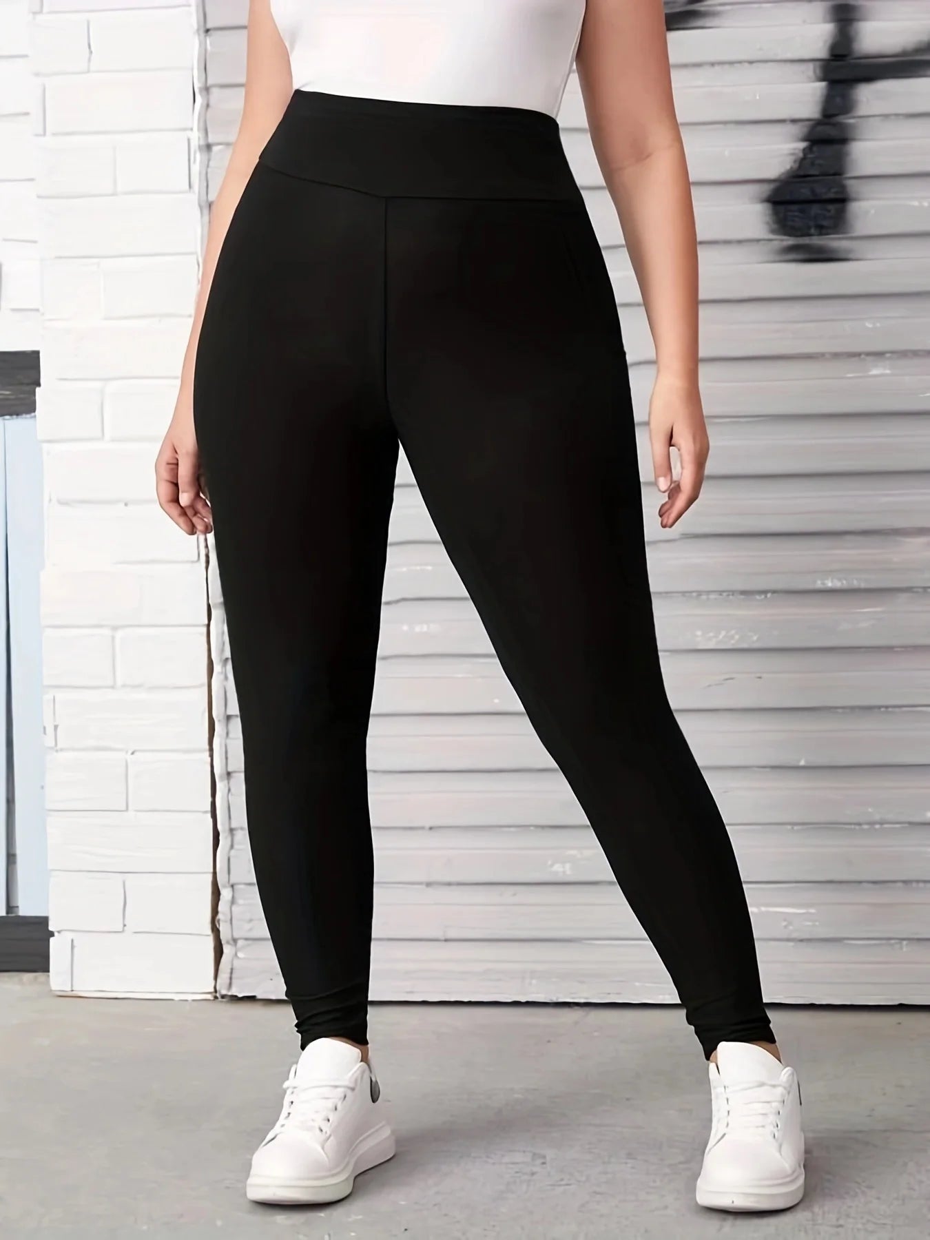 New Trend Black Plus-size High-stretch Leggings Wear Nine-point Pants High-waisted Plus Fat Solid Color Small Feet Pants