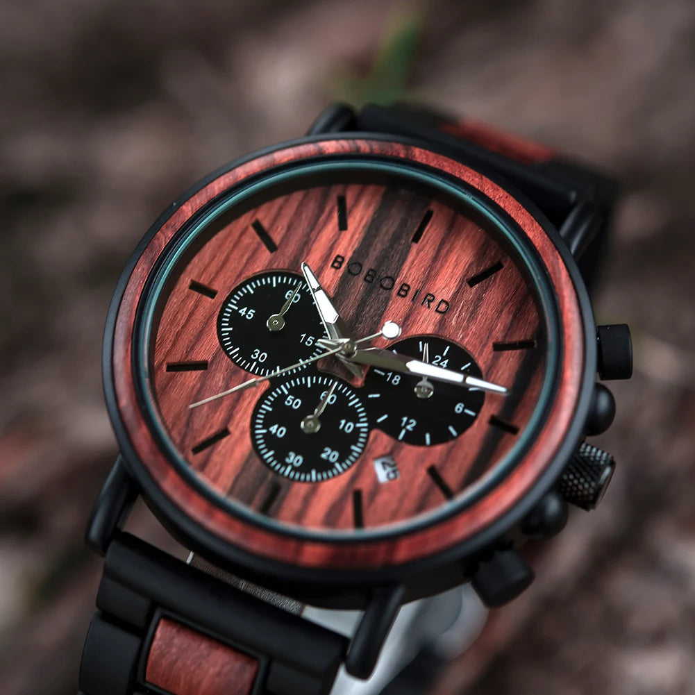 BOBO BIRD Montre homme cadre en bois