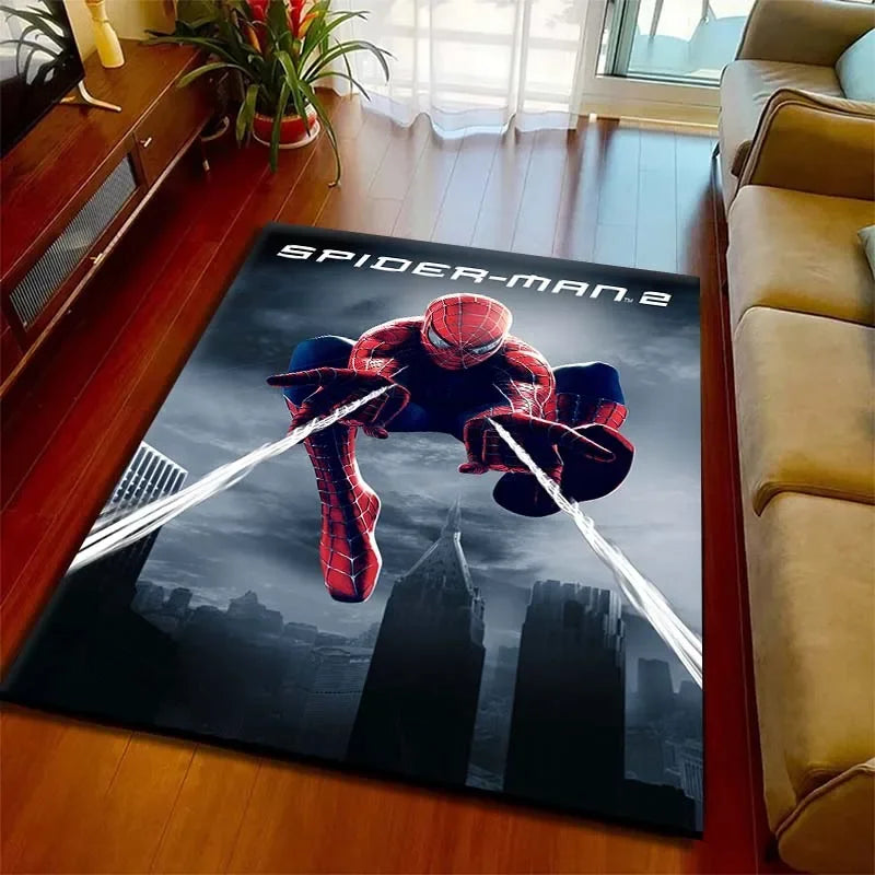 Kids Rugs for Playroom Marvel Spider-Man Pattern Area Mat, Cute Cartoon Carpet, Kids Gift for Livingroom Bedroom Home Decor