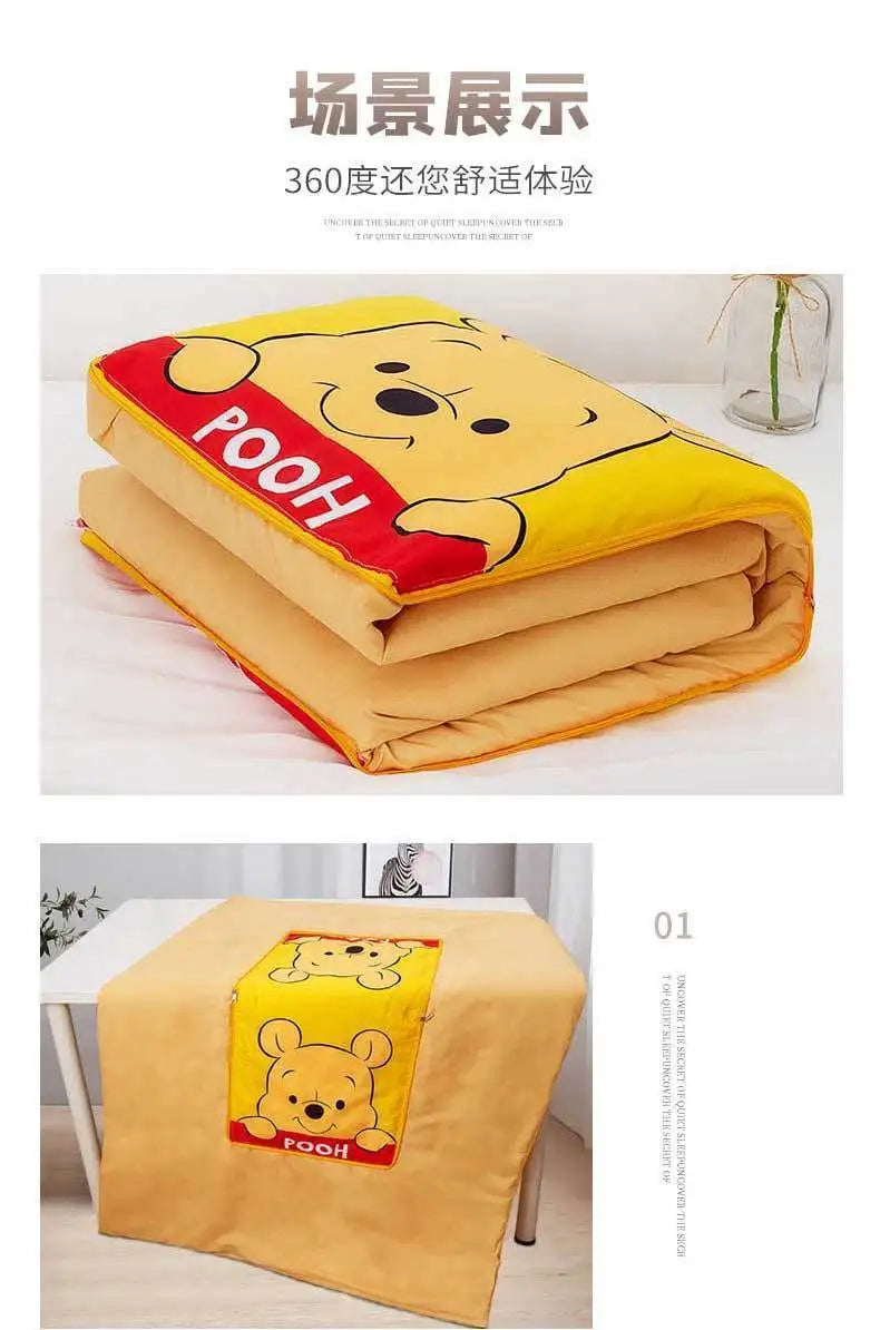 Winnie Bear Lotso Pillow Cartoon Outdoor Camping Portable Blanket Sofa Car Cushion Summer Air Conditioning Quilt Kid Gift