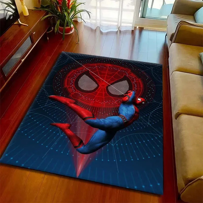 Kids Rugs for Playroom Marvel Spider-Man Pattern Area Mat, Cute Cartoon Carpet, Kids Gift for Livingroom Bedroom Home Decor