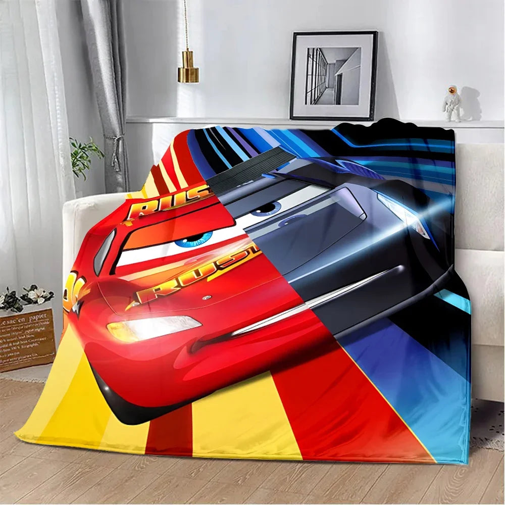 Couverture imprimée Cars McQueen Lightning, couverture de pique-nique, couverture chaude, couverture douce et confortable, cadeau d'anniversaire pour la maison et les voyages