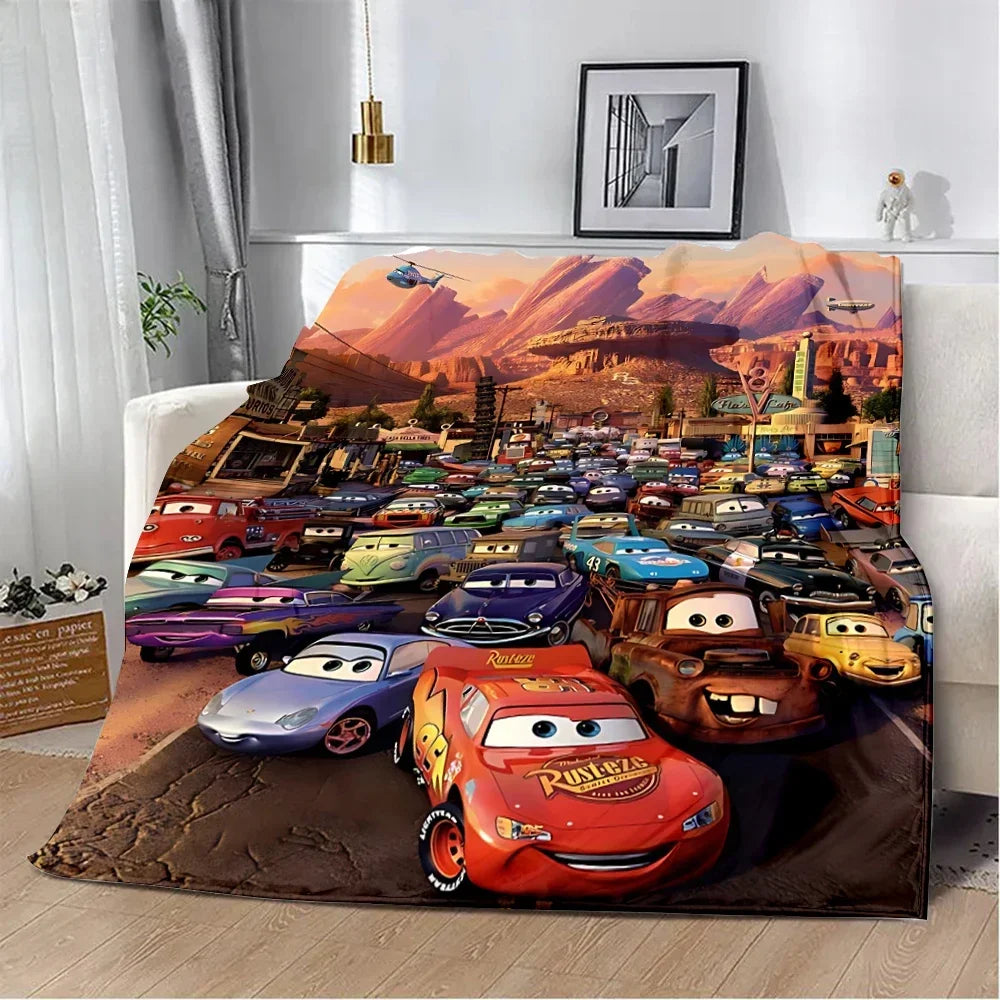 Couverture imprimée Cars McQueen Lightning, couverture de pique-nique, couverture chaude, couverture douce et confortable, cadeau d'anniversaire pour la maison et les voyages