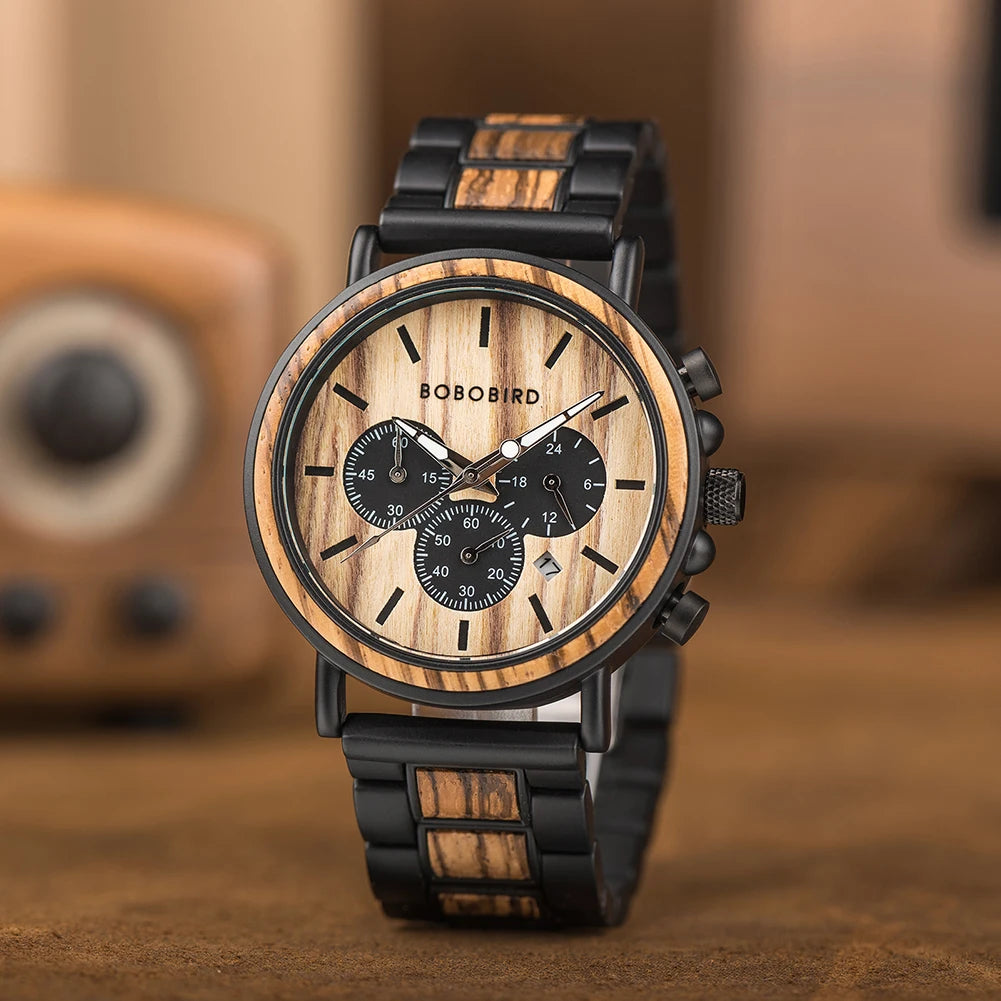 BOBO BIRD Montre homme cadre en bois