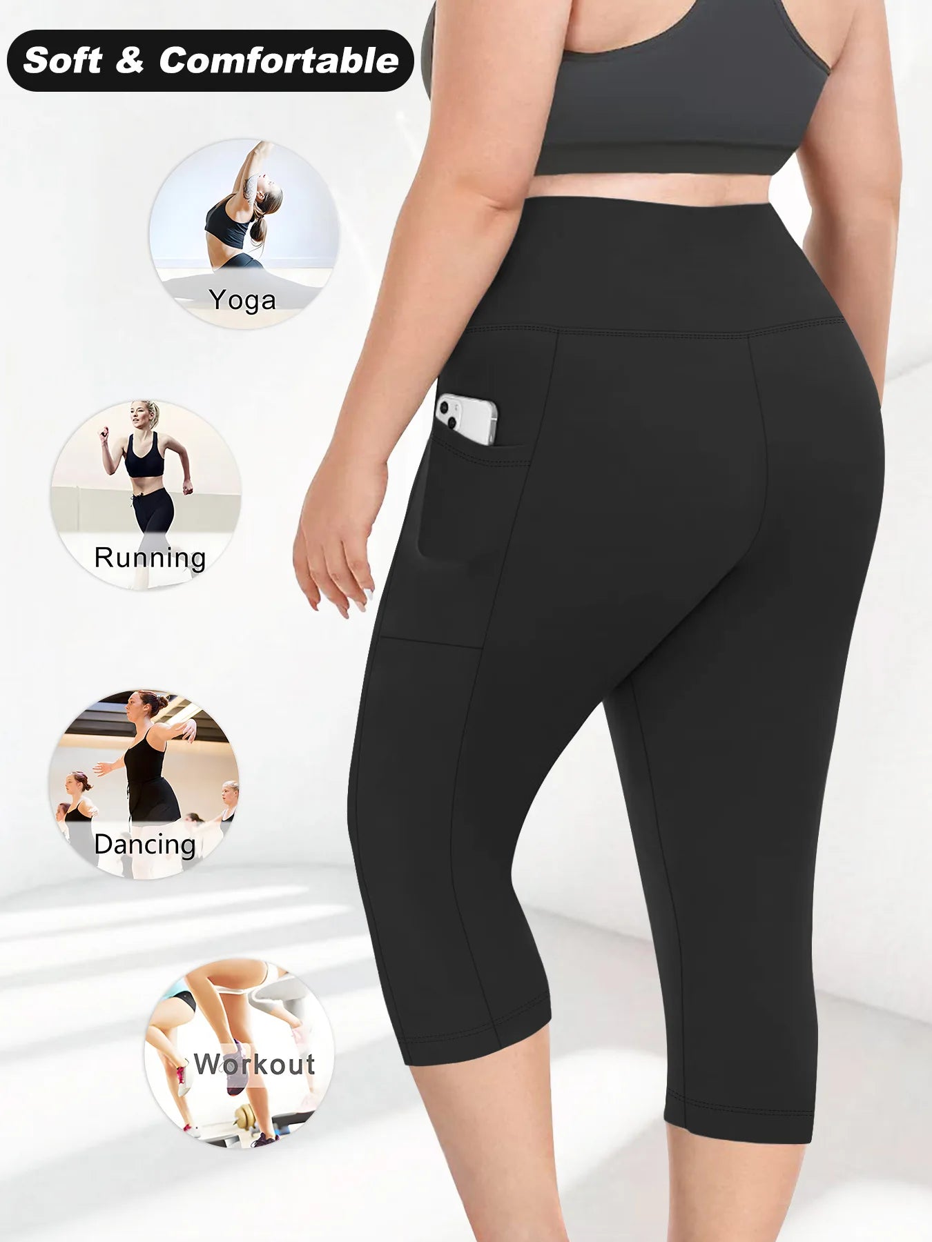 High Waist Yoga Pants with Pockets Sports Leggings for Women Plus Size Fitness Pilates Workout
