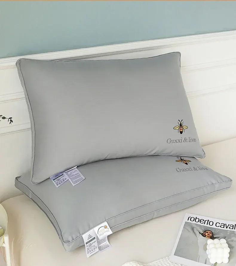 Oreiller en coton et fibre de soja 100% Core Oreillers en coton lavables Oreillers de qualité A Oreiller bas Oreiller moyen Oreiller haut Oreillers cervicaux pour le sommeil