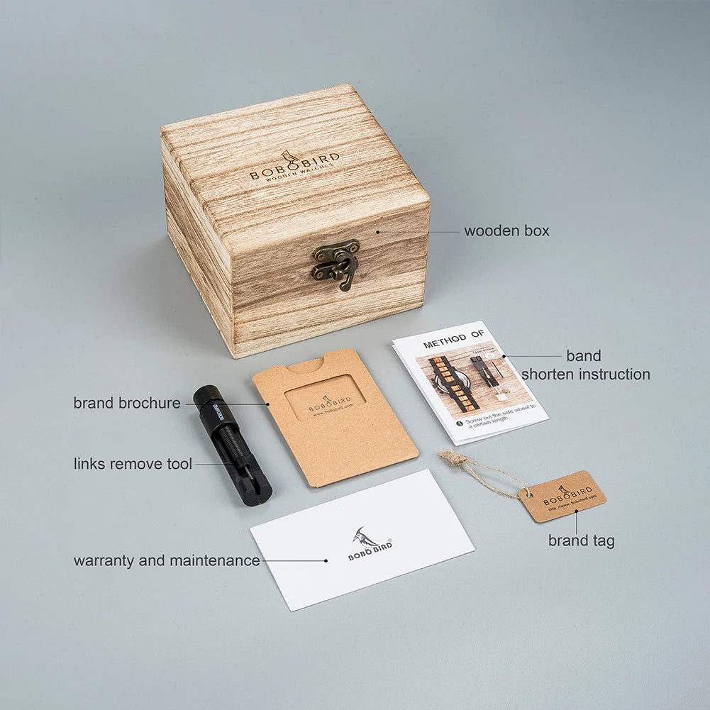 BOBO BIRD Montre homme cadre en bois