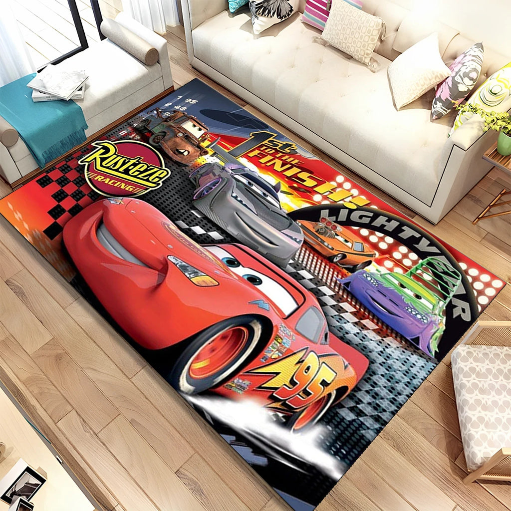 Lightning McQueen Cars Cartoon Racing Carpet Rug for Home Living Room Bedroom Sofa Doormat Decor,kid Area Rug Non-slip Floor Mat