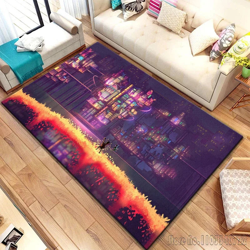 Anime Dream Travel Cartoon Rug Carpets 120x160cm Decor for Living Room Children's Bedroom Sofa Bathroom Kids Floor Mat